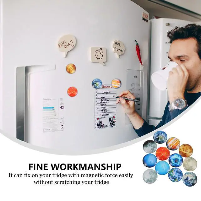 Alt view image 2 of 3 - 12Pcs Premium Glass Fridge Magnets 3D Moon Design Non-Scratch Magnetic Refrigerator Decor for Notes Photos Documents