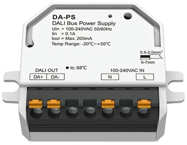 Main image of DALI Switch Dimmer DA-PS AC110V 220V 230V Current 200Ma SELV Safety Standard Applied