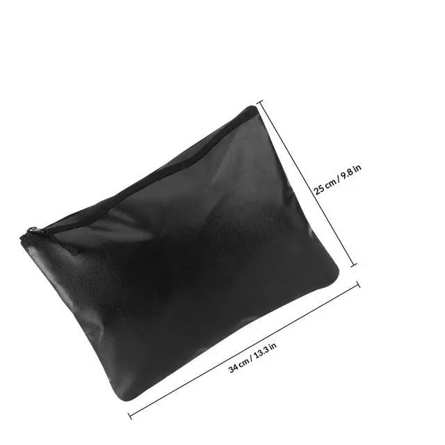 Alt view image 3 of 3 - Fireproof Document Bag Fiberglass Fire Resistant Large Zipper File Folder Water Resistant Double Sided Fireproof