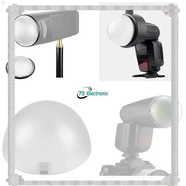 Alt view image 3 of 3 - 2X Dome Diffuser round Flash Head Compatible with H200R AK-R11 V1 Series V1-S V1-N V1-C AD200