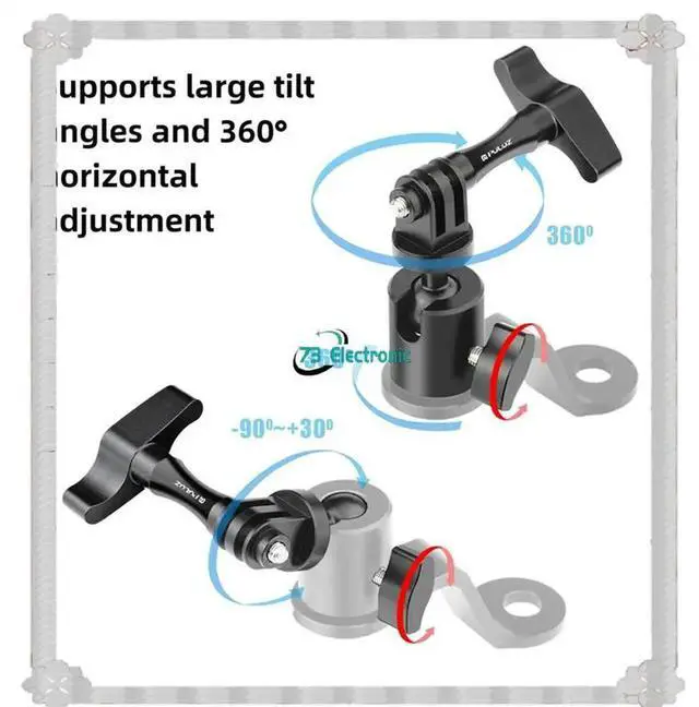 Alt view image 3 of 3 - PULUZ Aluminum Alloy Rearview Mirror Holder Mount For Motorcycle Action Camera Accessories