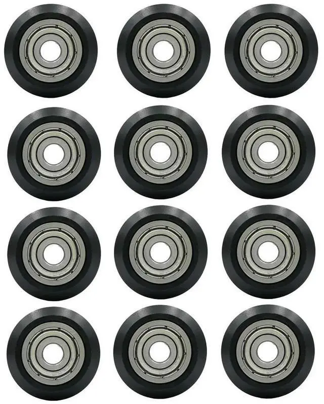 Alt view image 2 of 3 - 12Pcs 5Mm Inner Diameter Plastic 3D Printing Wheel with Precision Ball Bearings Round Pulley Replacement for 3D Printer