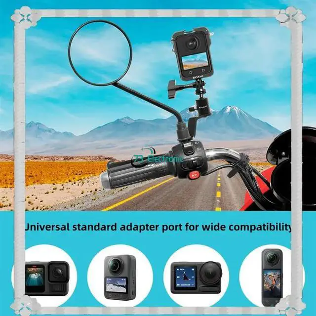 Alt view image 2 of 3 - PULUZ Aluminum Alloy Rearview Mirror Holder Mount For Motorcycle Action Camera Accessories