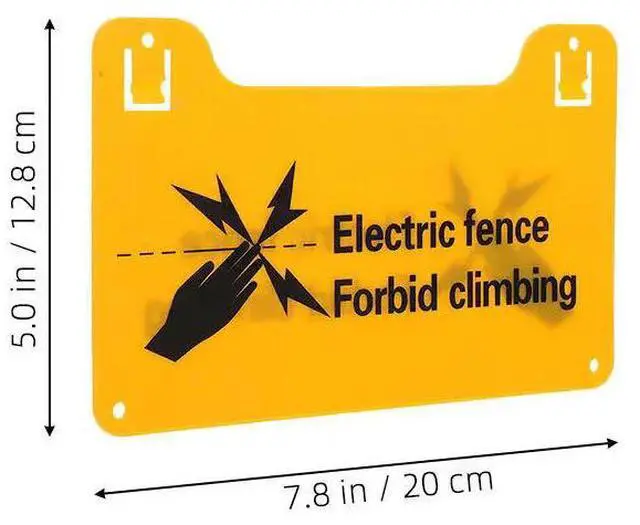 Alt view image 3 of 3 - 10Pcs Electric Fence Warning Sign High Visibility Forbid Climbing Safety Caution Outdoor Farm Industrial Yard Danger Alert el