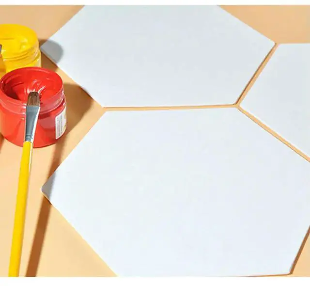 Main image of 3Pcs Hexagon Thick Cotton Artist Canvas Boards Oil Paint Panels Suitable for Acrylic Tempera DIY Painting 12.5cm Side Length