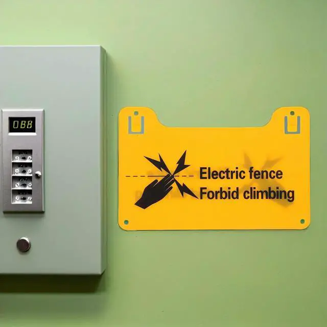 Alt view image 2 of 3 - 10Pcs Electric Fence Warning Sign High Visibility Forbid Climbing Safety Caution Outdoor Farm Industrial Yard Danger Alert el