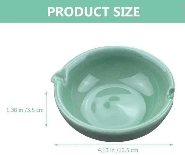 Alt view image 3 of 3 - Ceramic Ink Dish Plate Calligraphy Supplies Brush Pen Holder Desktop Decorative Ink Container Compact Lightweight Easy Carry
