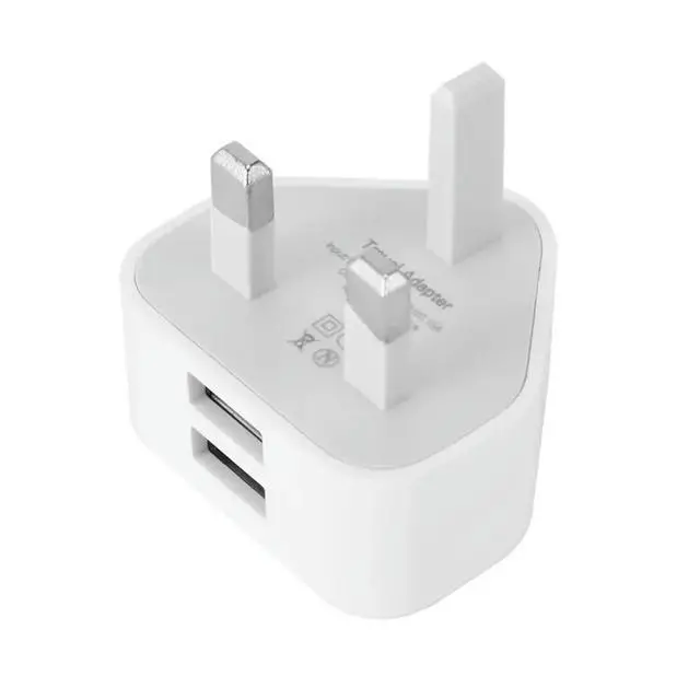 Alt view image 2 of 3 - 10X Universal Usb Uk Plug 3 Pin Wall Adapter With Usb Ports Travel Charging For Phone Ipad(2 Po