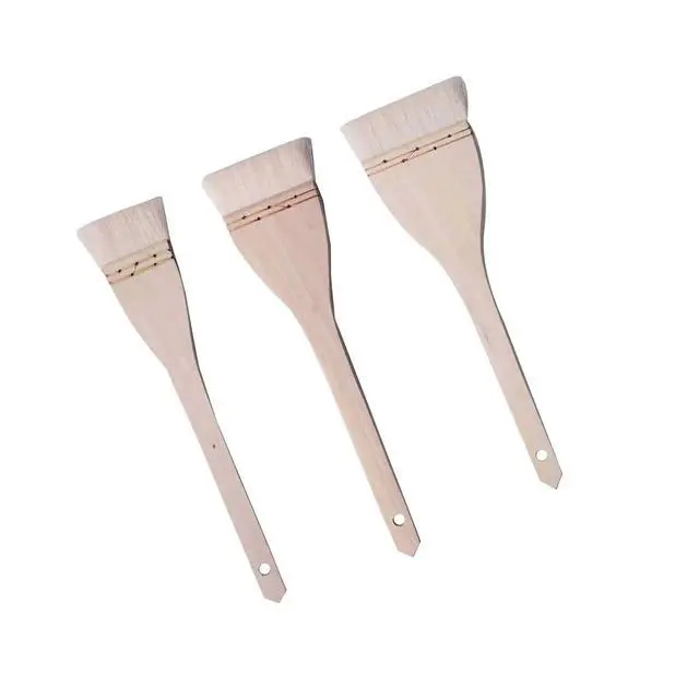 Alt view image 3 of 3 - 3Pcs Wool Hair Painting Brushes Hand Drawing Set Copper Wire Lightweight Oil Wall Painting Hand Drawing Wool Hair
