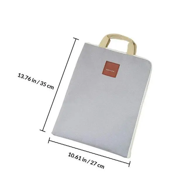 Alt view image 3 of 3 - 2Pcs Wear-Resistant Canvas Bag Zipper Design Briefcase for Laptop Tablet Documents File Organizer Business