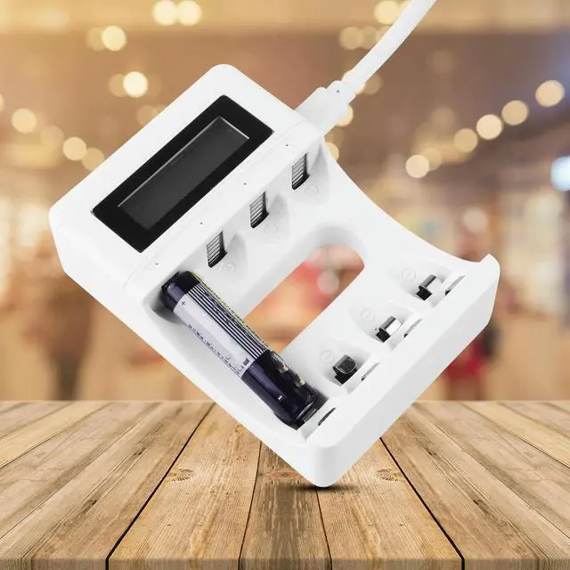 Alt view image 3 of 3 - 4 Slot Universal LCD Charger for Rechargeable Aa Aaa Batteries with Independent Charging Slots