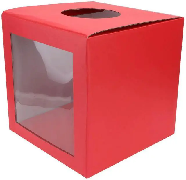 Alt view image 3 of 3 - 1Pcs Red Lottery Box Draw Box for Party Game Ballot Drawing Annual Meeting Event Simple Reusable Lightweight Design