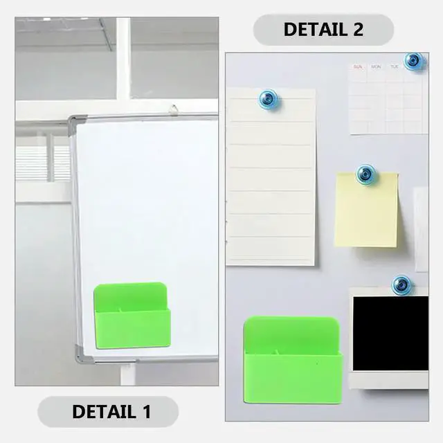 Alt view image 2 of 3 - 2Pcs Magnetic Pencil Holder Heavy Duty Magnet Dry Erase Marker Organizer Space Saving Desk Organizer for Chalk Pens Erasers Note