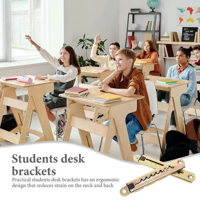 Alt view image 3 of 3 - 1Pair Adjustable Desk Bracket 7-Level Height Angle Flexible Student Desk Supports Heavy Duty l Brackets for Painting