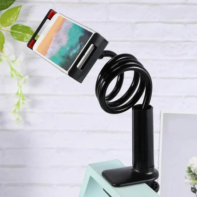 Alt view image 2 of 3 - Flexible 360 Degree Rotation Universal Mobile Phone Stand Phone Shelf Black Adjustable Clip Desktop Computer Holder Bendable