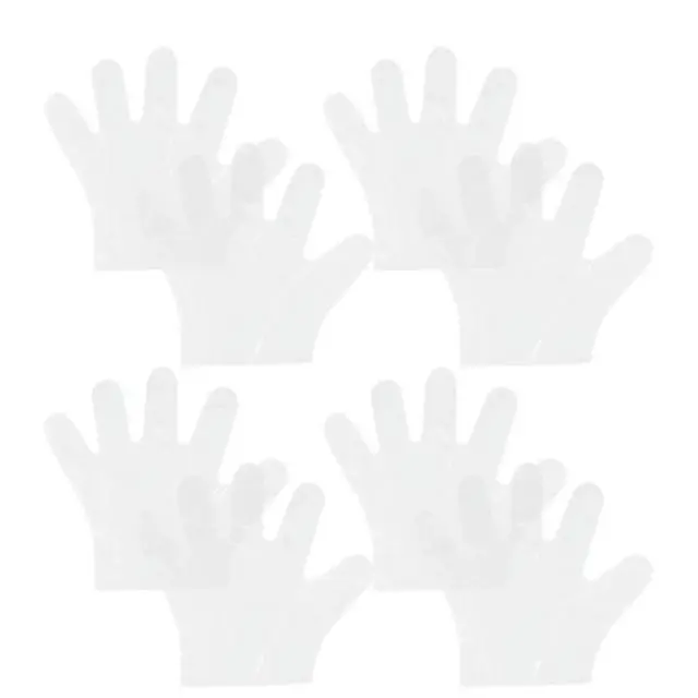 Alt view image 2 of 3 - 300Pcs Thickened Transparent Food Grade Pe Work Gloves for Industrial or Cleaning Coins Slides