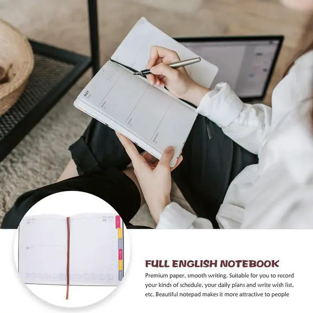 Alt view image 3 of 3 - Premium Smooth Writing English Notebook Planner 2024 Daily to Do List Notepad Lightweight Agenda for Office School Home