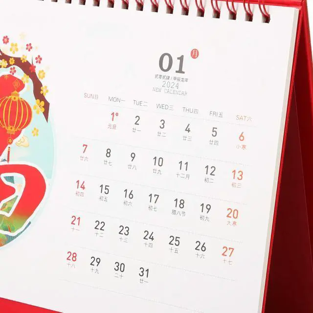 Main image of Creative 2024 Desk Calendar Paper Material Monthly Desktop Standing Planner Office Home Table Organizer Simple Style Decor