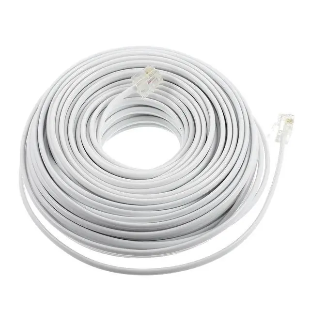 Alt view image 2 of 3 - Telephone Line Extension Cable Rj11 6p4c Plug Landline Cord Clear Transmission Anti-Noise Telephone Accessories