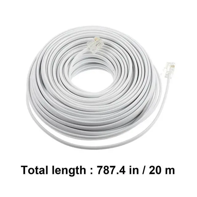 Alt view image 3 of 3 - Telephone Line Extension Cable Rj11 6p4c Plug Landline Cord Clear Transmission Anti-Noise Telephone Accessories