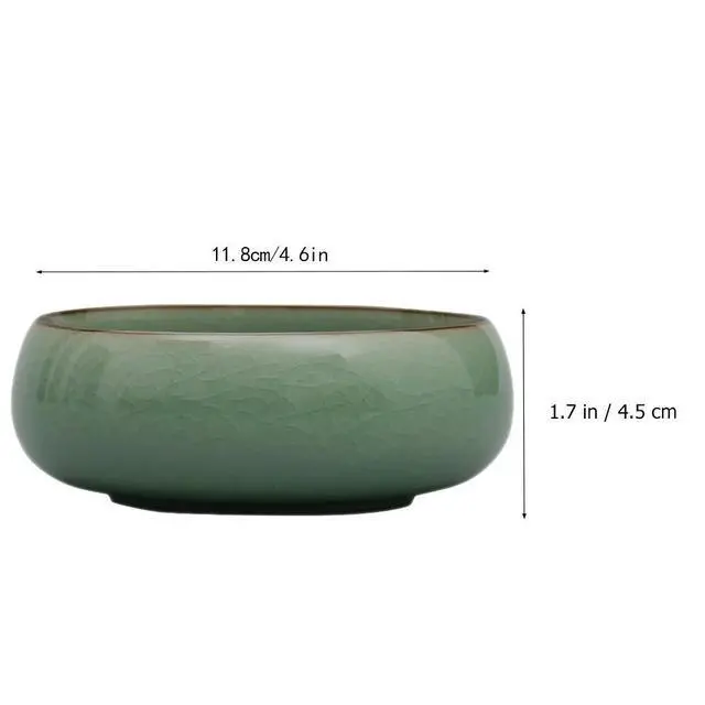 Alt view image 3 of 3 - 1Pcs Celadon Brush Washer for Calligraphy and Tea Ceremony Ink Wash Pot Porcelain Sumi Tray Kung Fu Tea Accessory