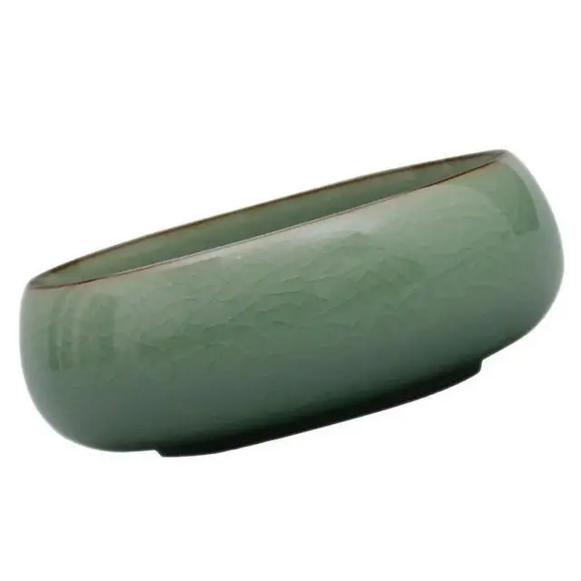 Alt view image 2 of 3 - 1Pcs Celadon Brush Washer for Calligraphy and Tea Ceremony Ink Wash Pot Porcelain Sumi Tray Kung Fu Tea Accessory
