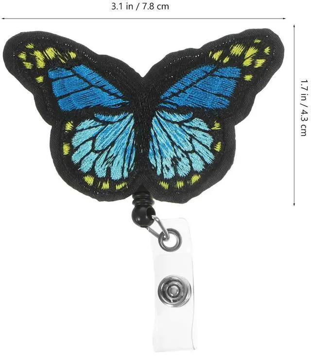 Alt view image 3 of 3 - 4 Pcs Badge Holders for Nurses Clip Replacement Butterflies-shaped Cards Buckles