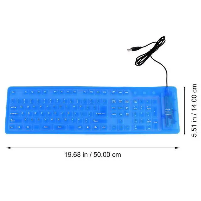 Alt view image 2 of 3 - Roll Up USB Keyboard 109 Keys Waterproof Oilproof Silent Flexible Washable External Computer Foldable Silicone Keyboard