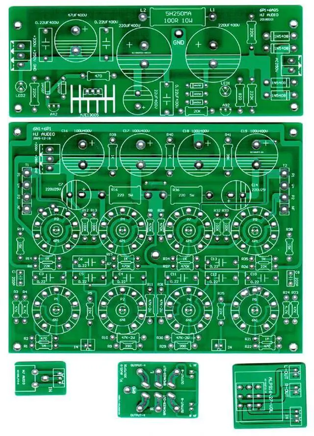 Alt view image 2 of 3 - Huaji audio tube bile machine amplifier ST-6P1PP 2*10W push-pull merge machine PCB circuit board
