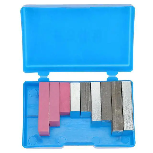 Alt view image 2 of 3 - 9Pcs Density Block Set Cuboid Group Aluminum Iron Plastic Materials Precision Processing Physics Tool