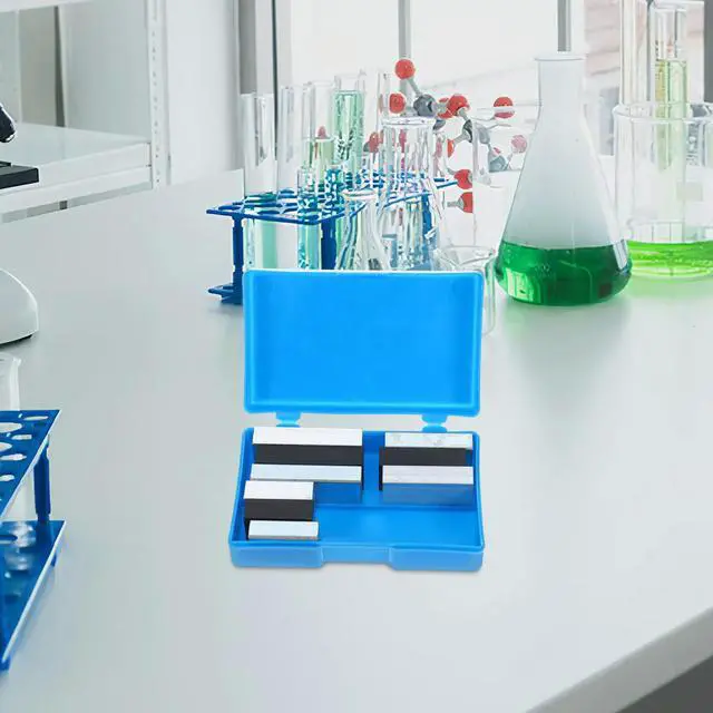 Alt view image 3 of 3 - 9Pcs Density Block Set Cuboid Group Aluminum Iron Plastic Materials Precision Processing Physics Tool