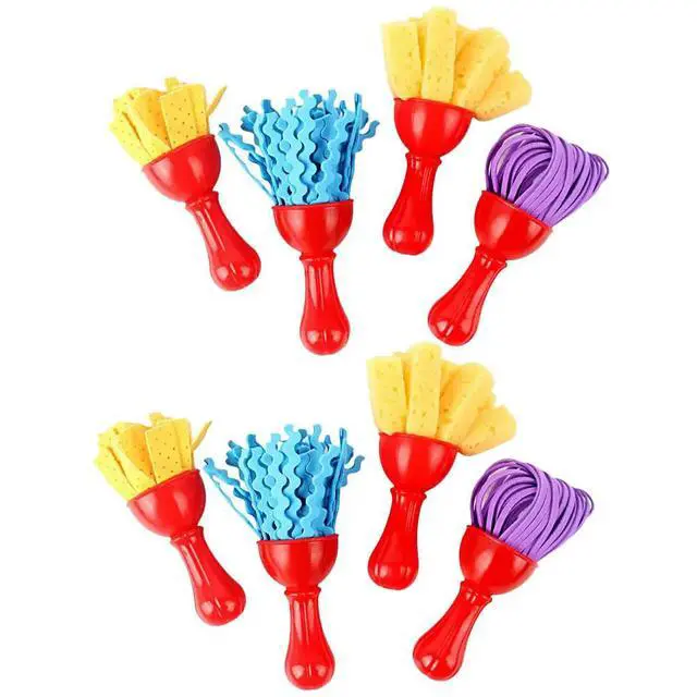 Alt view image 2 of 3 - 8Pcs Sponge Painting Brushes for Drawing Tool with Ergonomic Handle Prevents Messy Hands Art Craft Supplies DIY