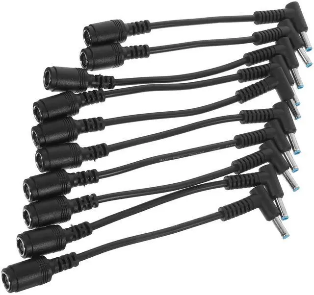 Main image of 10Pcs Power Supply Conversion Line Female to Male 90 Degree Laptop Tip Adapter Converter Cable Compact and Reliable