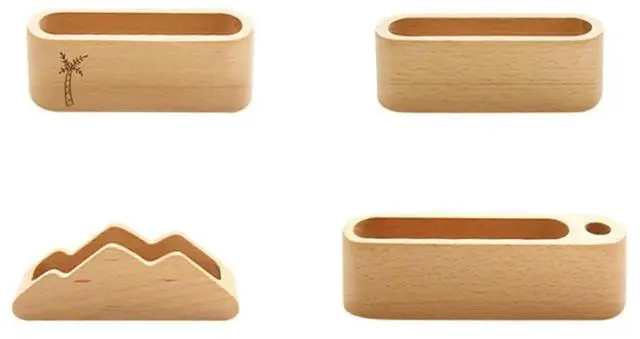 Alt view image 3 of 3 - 1Pcs Premium Solid Wood Desktop Holder Stand Organizer for Wedding Table Number Business Card Id Menu Photo Display with Pen