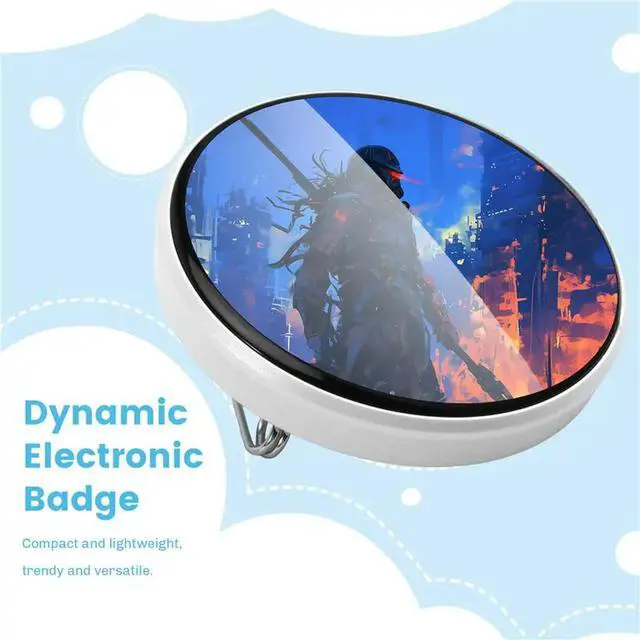 Alt view image 3 of 3 - Electronic Badge Display Pin Dynamic Excellent Birthday Gifts For Otaku Fans Friends