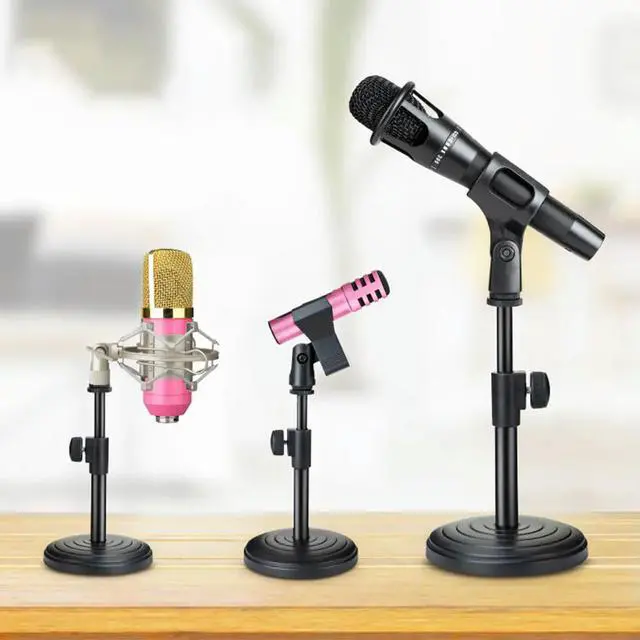 Main image of Premium Adjustable Microphone Desktop Stand Heavy Black Base Stable Silent Design for Podcasting Broadcasting Streaming Studio
