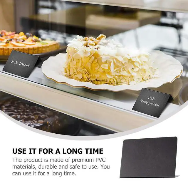 Alt view image 3 of 3 - 10Pcs Premium PVC Table Signs Sturdy Waterproof Desktop Chalkboard Memo Boards Standing Message Price els for Exhibition Mall