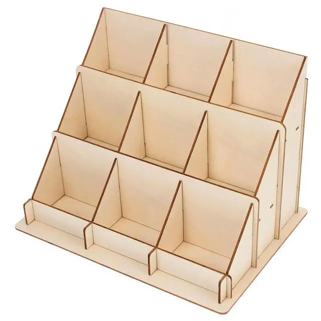 Alt view image 2 of 3 - Wooden Card Display Stand Retail Business Cards Holder Desk ganizer Greeting Postcard Shelf Vendors Printing Products