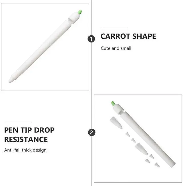 Alt view image 2 of 3 - Silicone Stylus Protective Cover Carrot Design Compatible with Pencil 1 Reduces Wrist Fatigue Prevents Slipping
