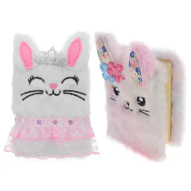 Alt view image 2 of 3 - 2Pcs Adorable Bunny Diary Book Soft Touch Cover Smooth Paper Lined Journal for Girls Students Daily Use Travel Writing Recording