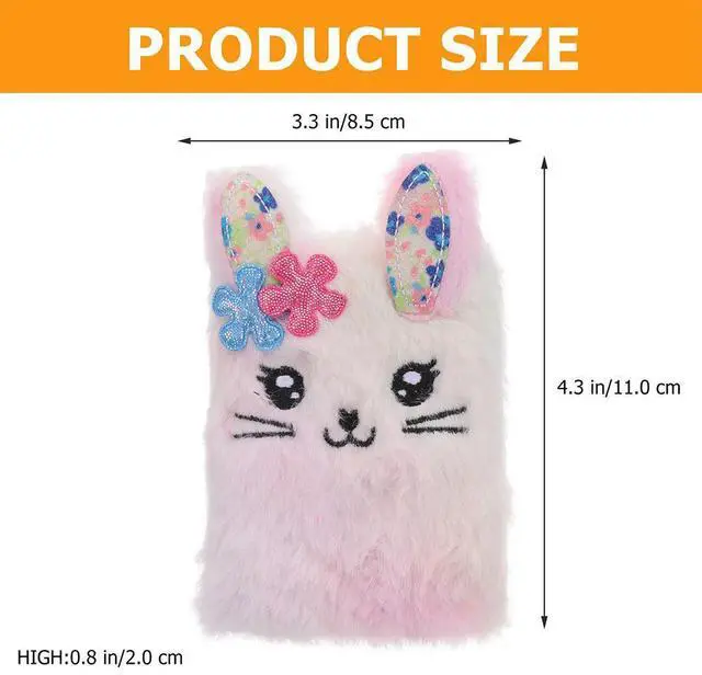Alt view image 3 of 3 - 2Pcs Adorable Bunny Diary Book Soft Touch Cover Smooth Paper Lined Journal for Girls Students Daily Use Travel Writing Recording