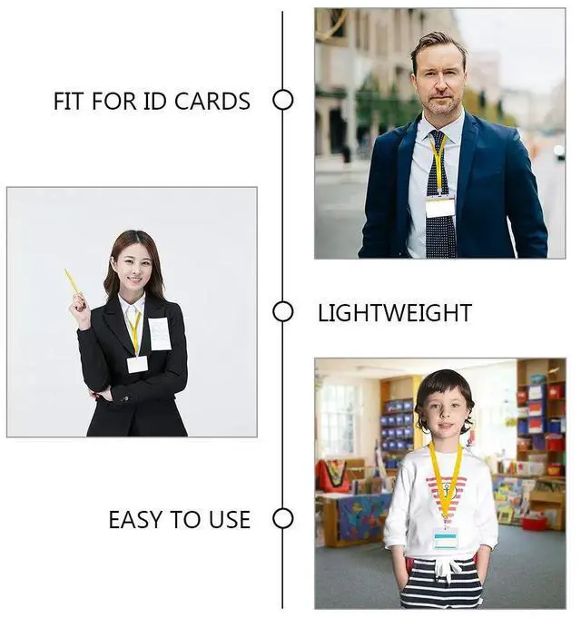 Alt view image 3 of 3 - 7Pcs Id Card Holder ABS Clear Badge Sleeve Double Sided Office Name Tag Lanyard Protective Cover for Employee School Bus Cards