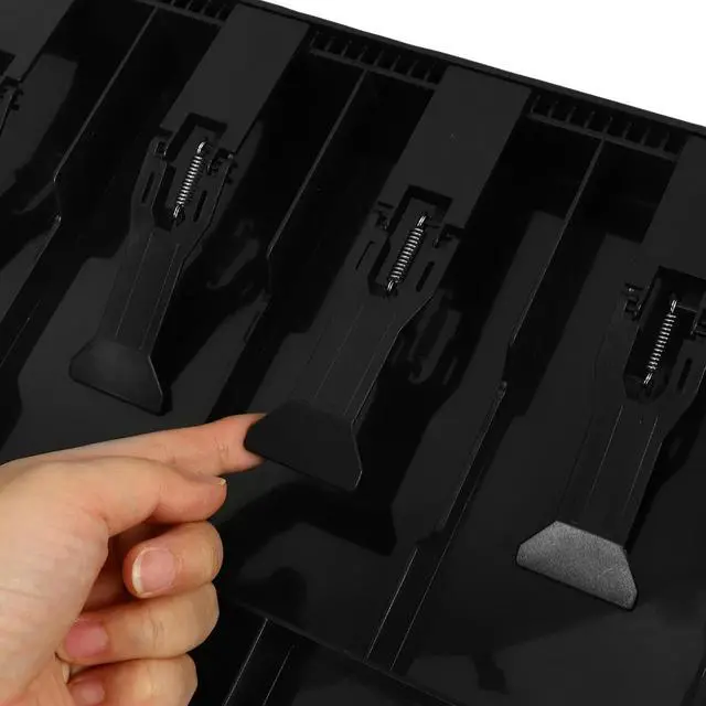Alt view image 2 of 3 - 3 Coins Cashier Drawer Tray Insert Heavy Duty ABS Plastic for Supermarket Use Cash Drawer Coins Tray