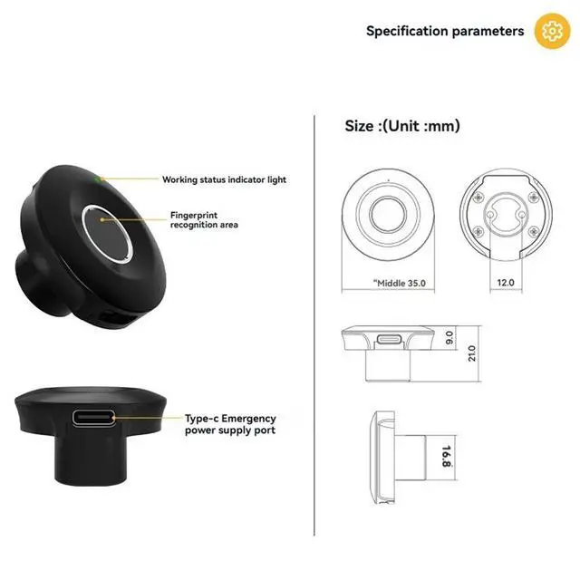 Alt view image 2 of 3 - Tuya Biometric Fingerprint Cabinet Lock Baby Proofing Child-Proof Drawer Lock For File, Kitchen Cupboard