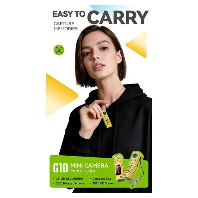 Alt view image 2 of 3 - Digital 2K Thumb Keychain Camera Mini Action Camera Retro Video Recorder Pocket Small Camcorder