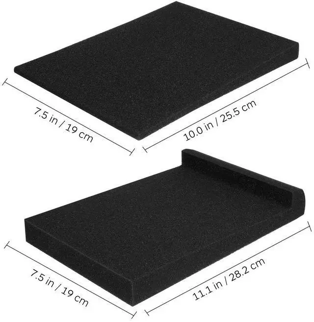 Alt view image 2 of 3 - 2Pcs Speaker Isolation Sponge Pads Anti Vibration Soundproofing Panels Acoustic Foam for Professional Recording Studio Equipment