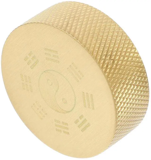 Alt view image 3 of 6 - Solid Copper Paperweight Chinese Calligraphy Training Weight Smooth Round Edges Desktop Decoration Study Room Office Table Decor
