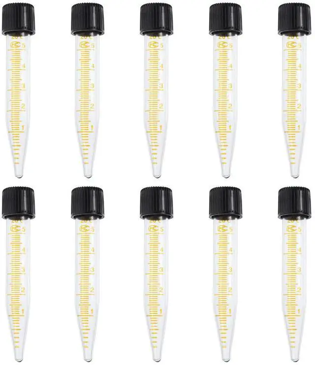 Alt view image 2 of 3 - 10Pcs 5Ml Food Grade Virgin Glass Centrifuge Tubes High Clarity Smooth Wall Accurate Graduation Microcentrifuge Vials Test
