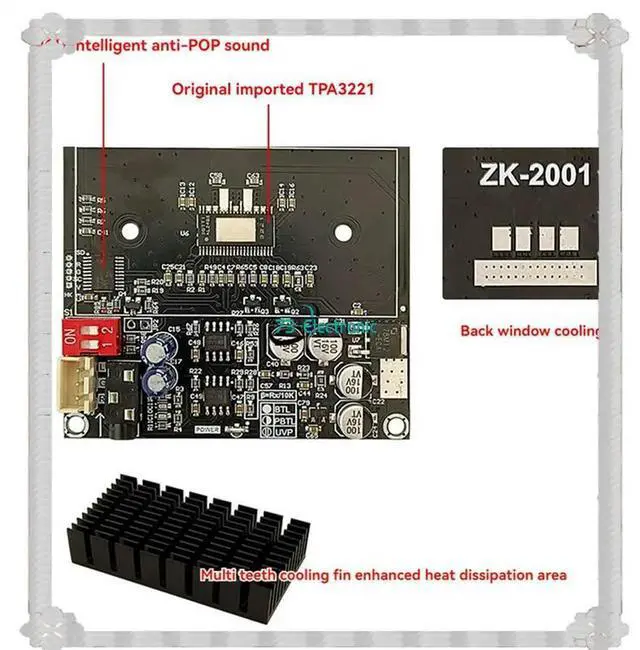 Alt view image 2 of 3 - 2X Digital Amplifier Board Module 2001 Pure Rear Stage High Power TPA3221 Stereo 100Wx2 Bridge Mono 200W Module