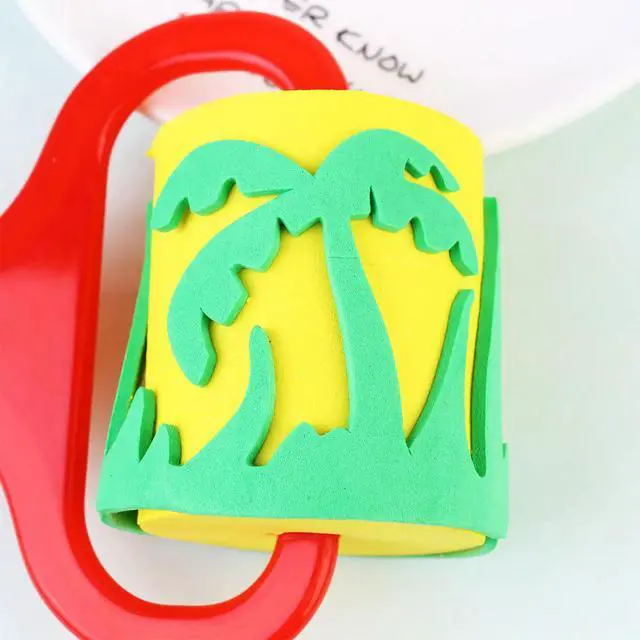 Alt view image 3 of 3 - 5Pcs Kids Sponge Roller Animal Patterns DIY Painting Stampers Preschool Drawing Tools Colorful Ink Stamps for Drawing Creativity